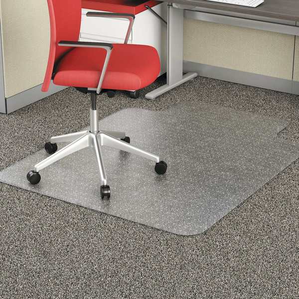 Alera Stud Chair Mat, Carpet, 45"x53", Lip, Clear ALEMAT4553CFPL